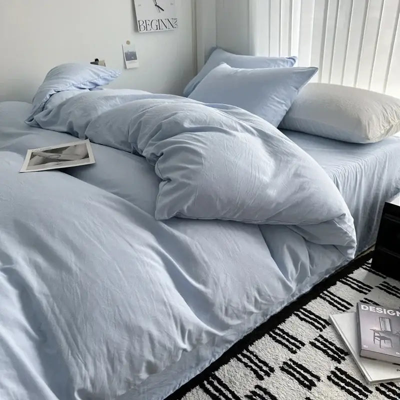 Gray Quilted Cotton Duvet