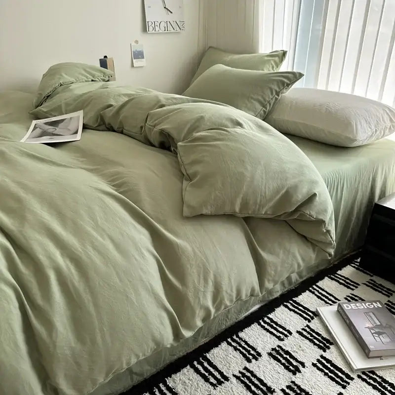 Gray Quilted Cotton Duvet