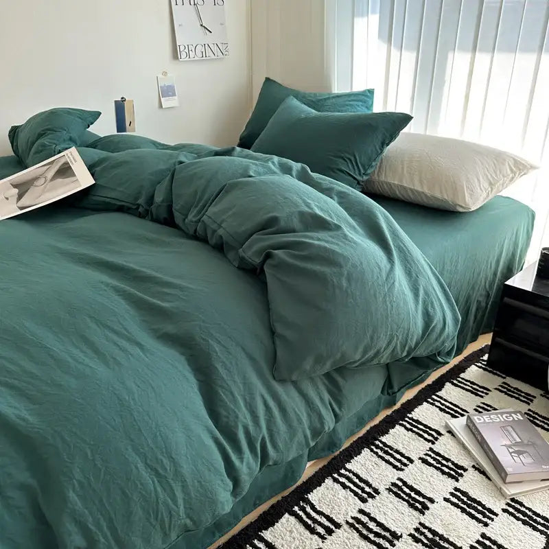 Gray Quilted Cotton Duvet