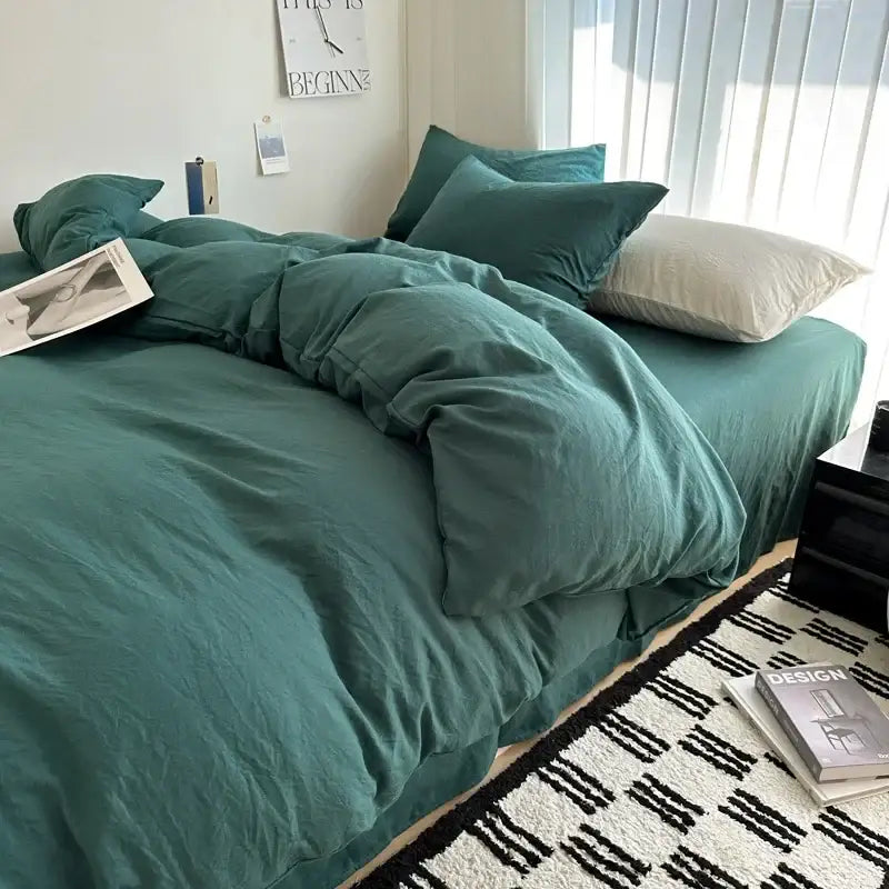 Gray Quilted Cotton Duvet