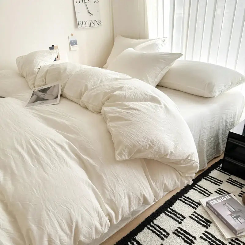 Gray Quilted Cotton Duvet