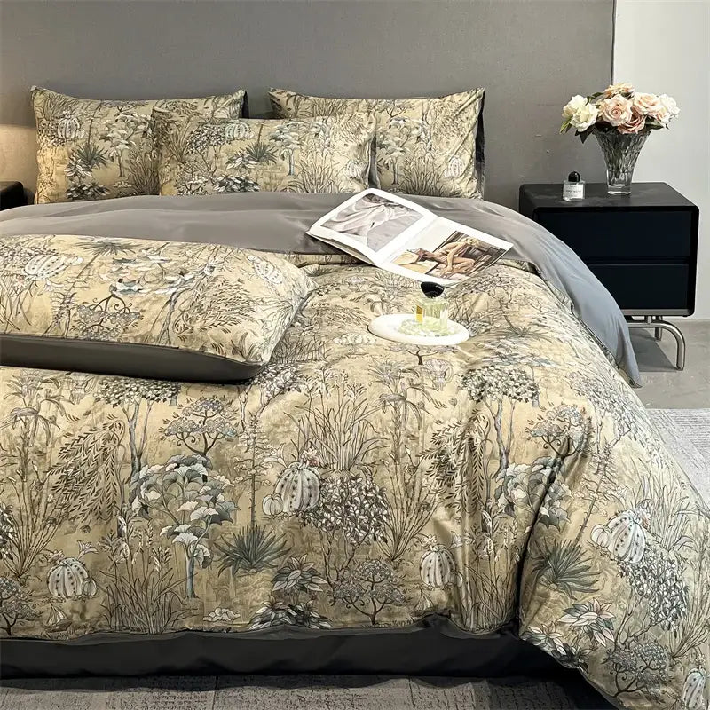 Silk Flower Duvet Set
