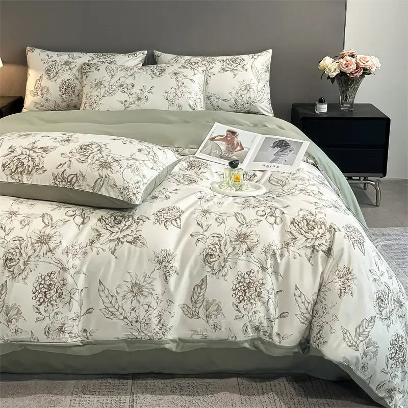 Silk Flower Duvet Set