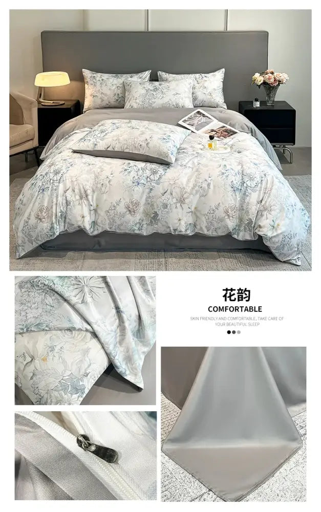 Silk Flower Duvet Set