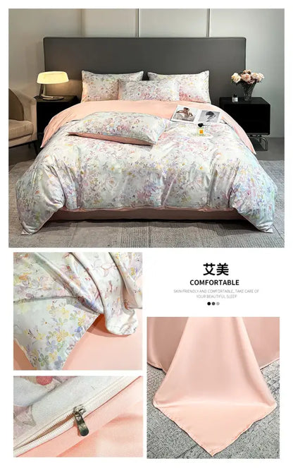 Silk Flower Duvet Set