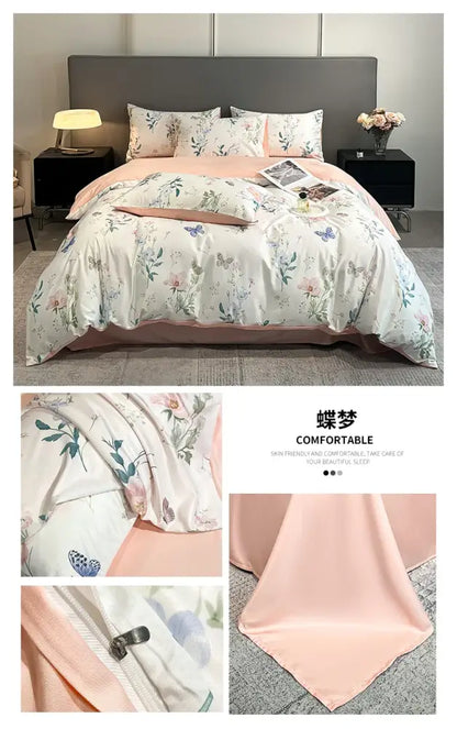 Silk Flower Duvet Set