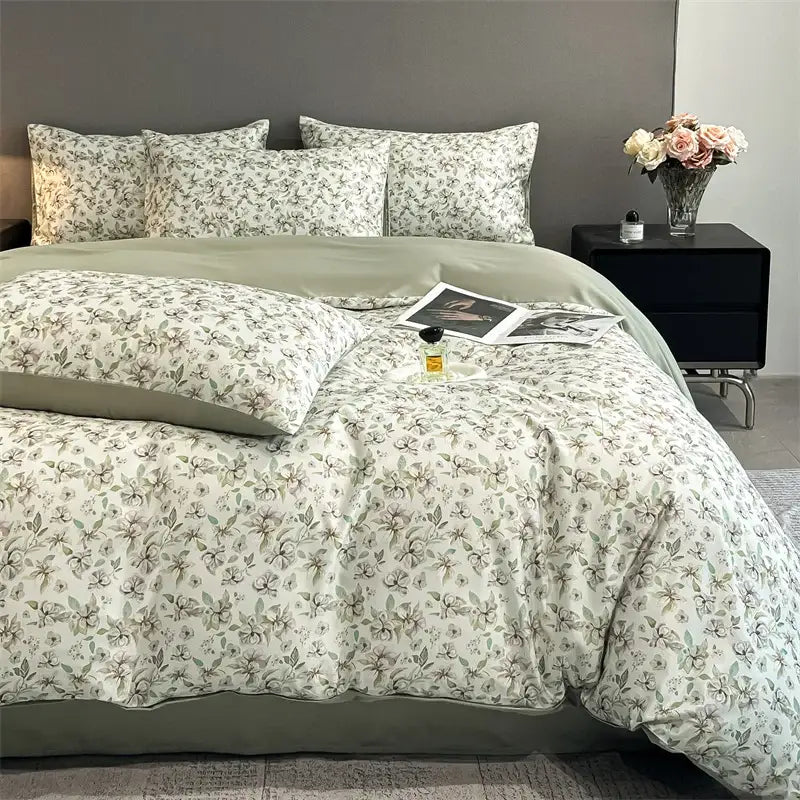 Silk Flower Duvet Set
