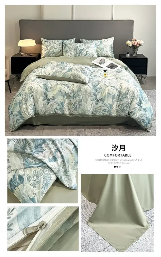 Silk Flower Duvet Set