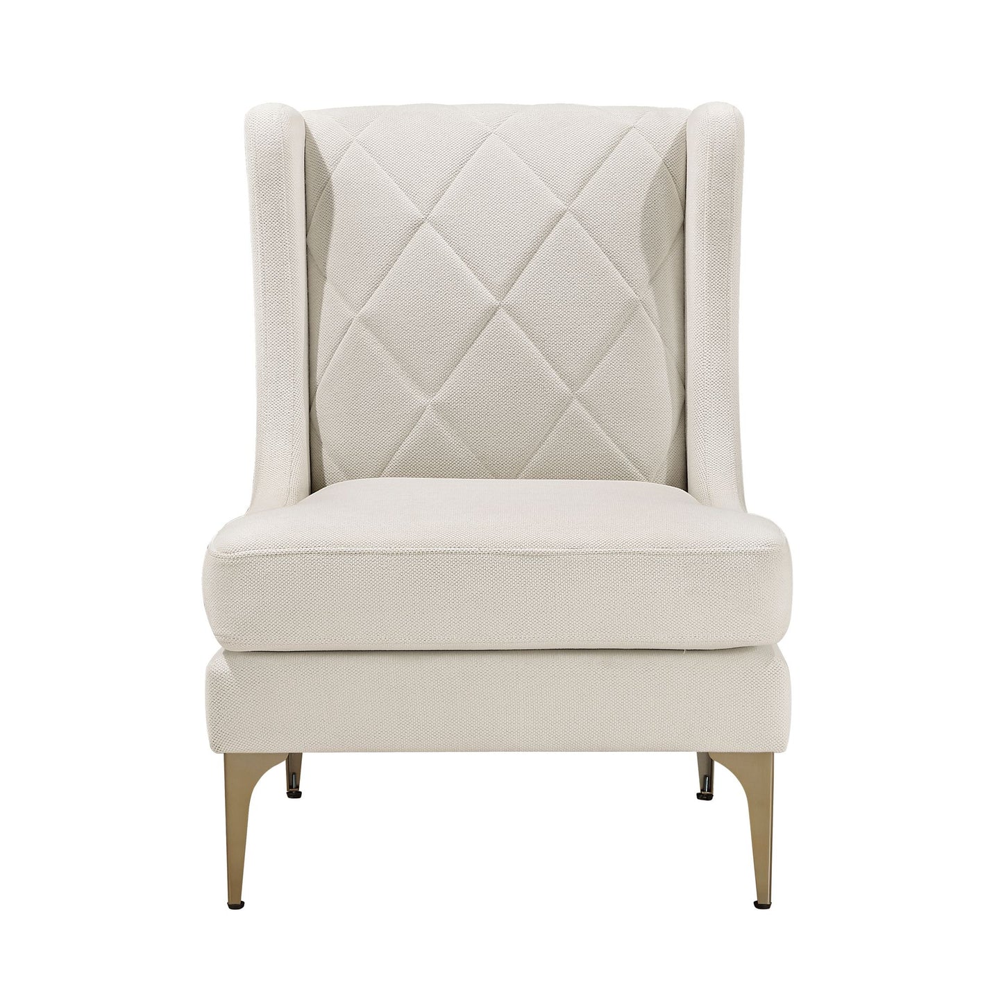 Modern Luxury Taupe Chenille Upholstery Wingback Accent Chair – photo 2 of 11