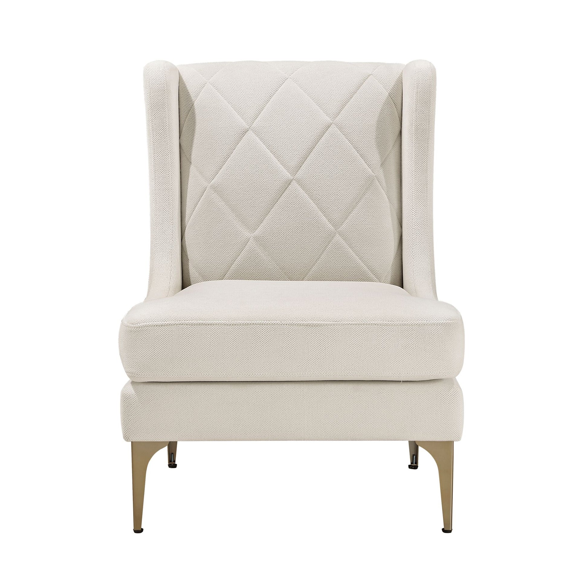 Modern Luxury Taupe Chenille Upholstery Wingback Accent Chair – photo 2 of 11