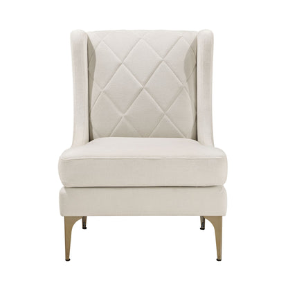 Modern Luxury Taupe Chenille Upholstery Wingback Accent Chair – photo 2 of 11