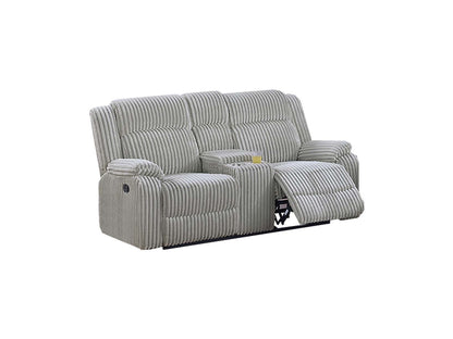 Motion Sofa Loveseat w Console And Recliner Chair Ash Color Fur Like – photo 8 of 20