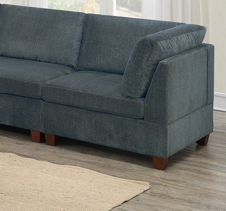 Living Room Furniture Grey Chenille Modular Sofa Set 8pc Set Large – photo 4 of 20