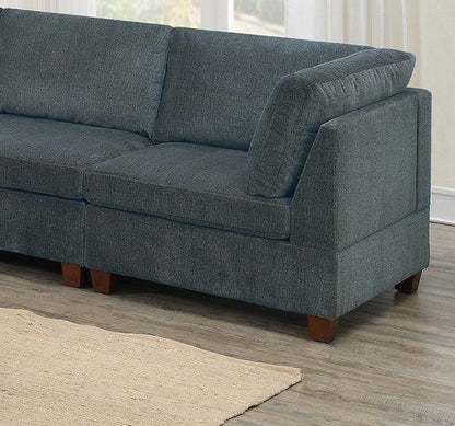 Living Room Furniture Grey Chenille Modular Sofa Set 8pc Set Large – photo 4 of 20
