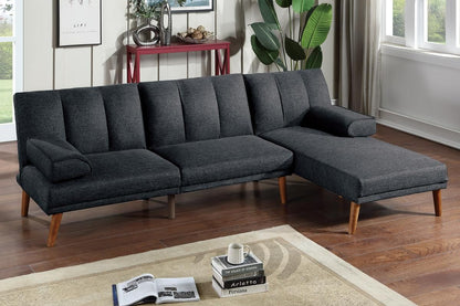 Black Polyfiber Adjustable Chaise Bed Living Room Solid wood Legs – photo 5 of 8