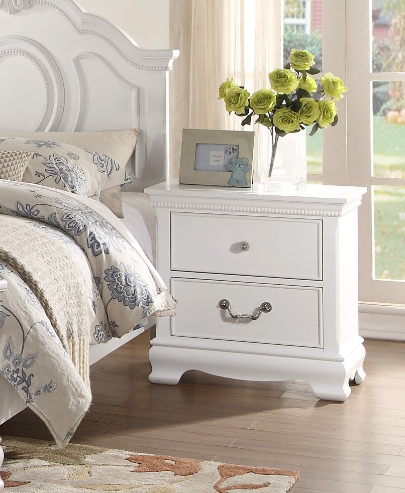 Classic Traditional Style 1pc Nightstand Wood White Finish Dovetail – photo 5 of 7