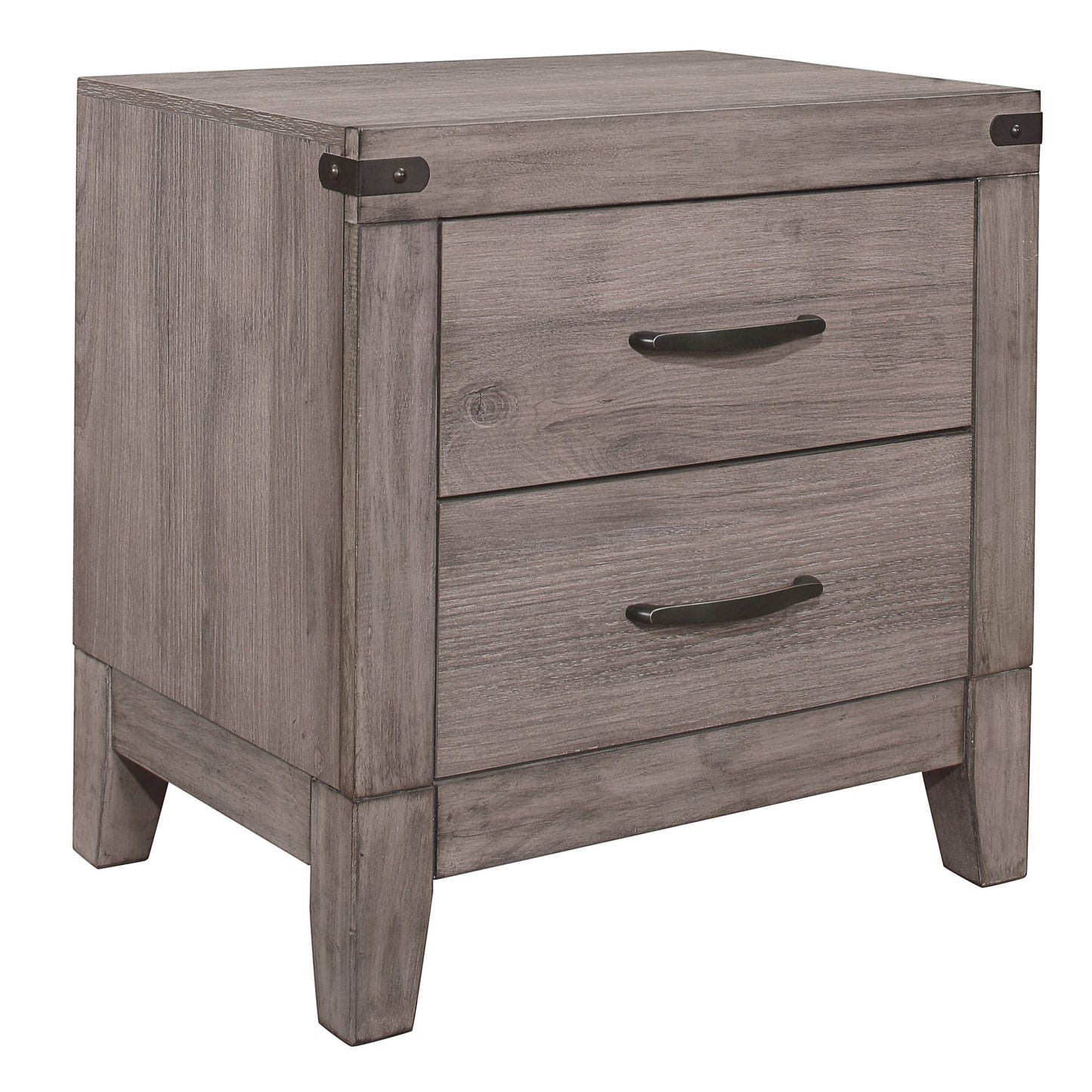 Brownish Gray Finish 1pc Nightstand Melamine Laminate 2x Drawers Dark – photo 1 of 7
