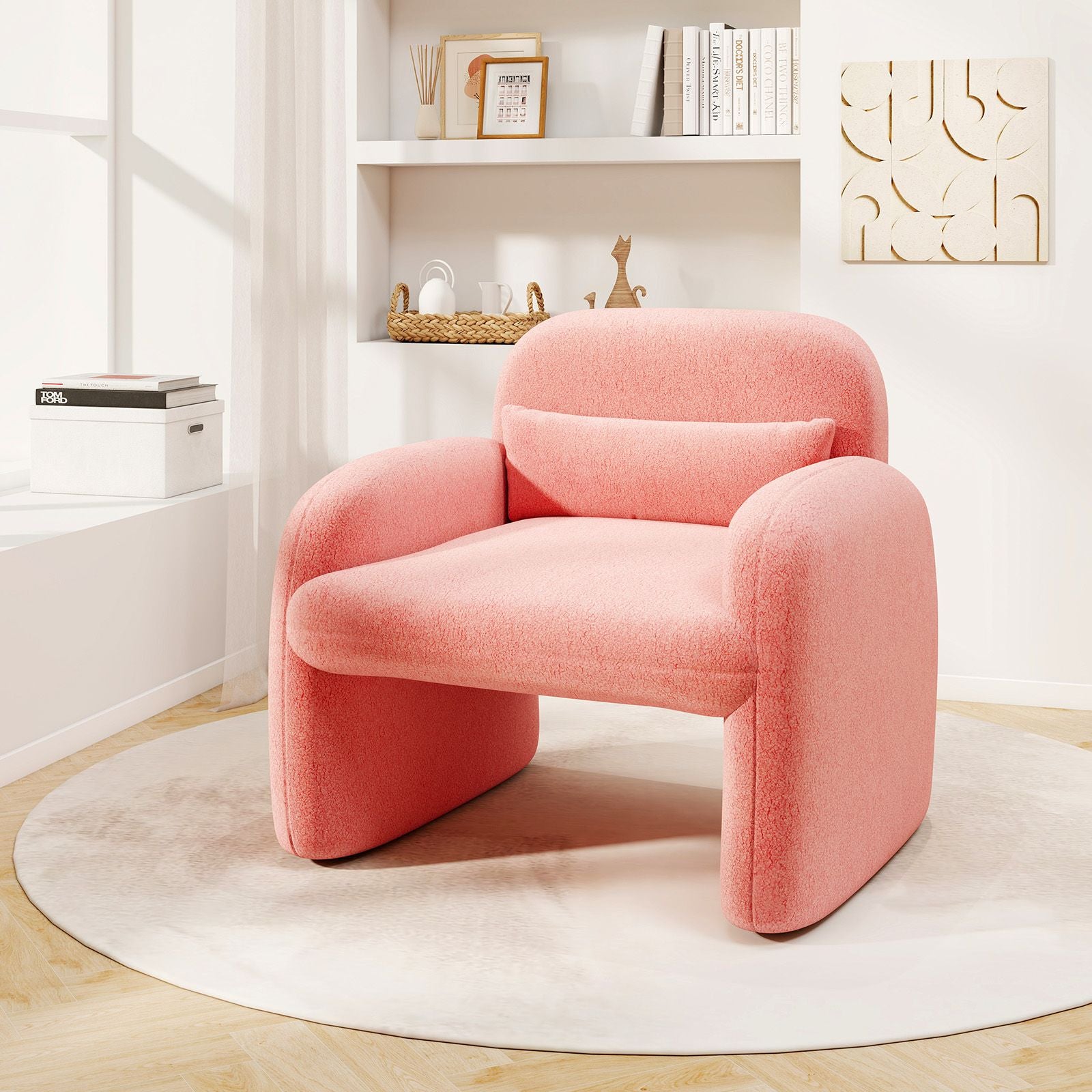 Modern Accent Chair with Waist Pillow and Armrests for Living Room – photo 21 of 27