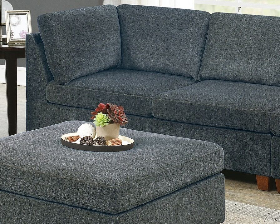 Living Room Furniture Grey Chenille Modular Sofa Set 6pc Set Sofa – photo 4 of 20