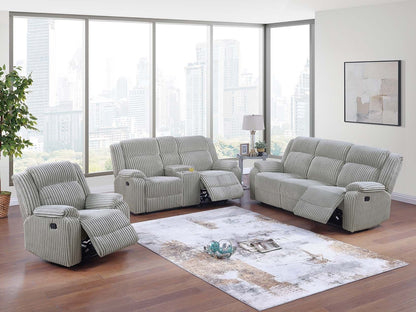 Motion Sofa Loveseat w Console And Recliner Chair Ash Color Fur Like – photo 1 of 20