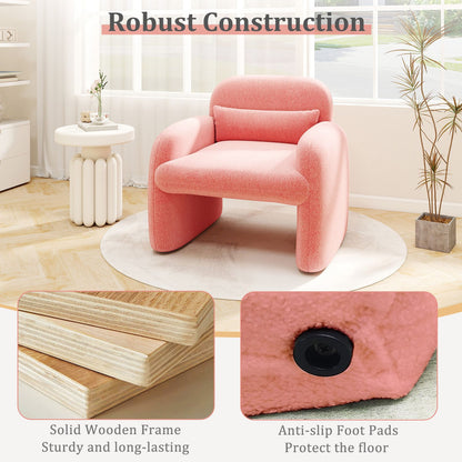 Modern Accent Chair with Waist Pillow and Armrests for Living Room – photo 27 of 27