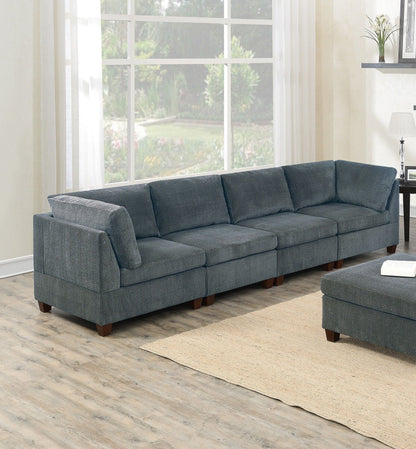 Living Room Furniture Grey Chenille Modular Sofa Set 8pc Set Large – photo 6 of 20