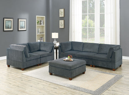 Living Room Furniture Grey Chenille Modular Sofa Set 6pc Set Sofa – photo 7 of 20