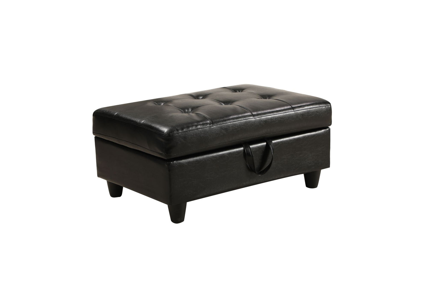 3 PC Sectional Sofa Set, (Black) Faux Leather left-Facing Sofa – photo 5 of 8