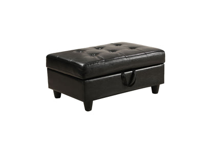 3 PC Sectional Sofa Set, (Black) Faux Leather left-Facing Sofa – photo 5 of 8