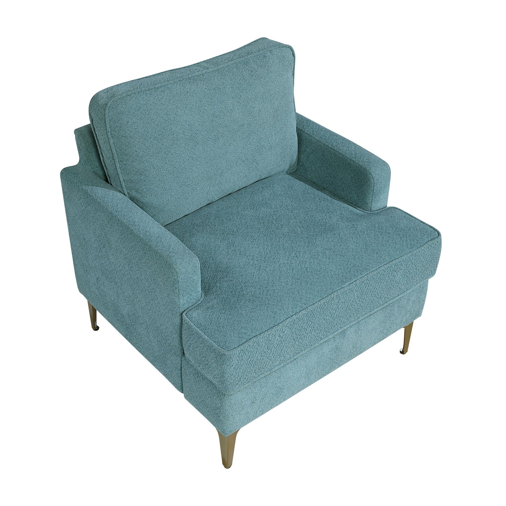 Modern Comfort Accent Chair 1pc Peacock Color Chenille Upholstery – photo 4 of 12