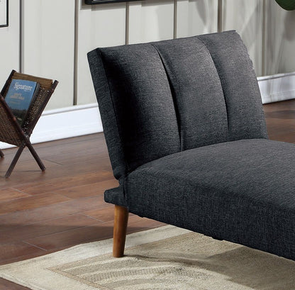 Black Polyfiber Adjustable Chaise Bed Living Room Solid wood Legs – photo 4 of 8