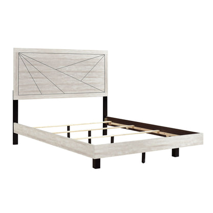 Contemporary Gray Oak Finish Queen Bed Durable Wooden Bedroom – photo 6 of 11
