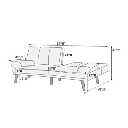 Navy Color Polyfiber 2pc Sectional Sofa Set Living Room Furniture – photo 5 of 17