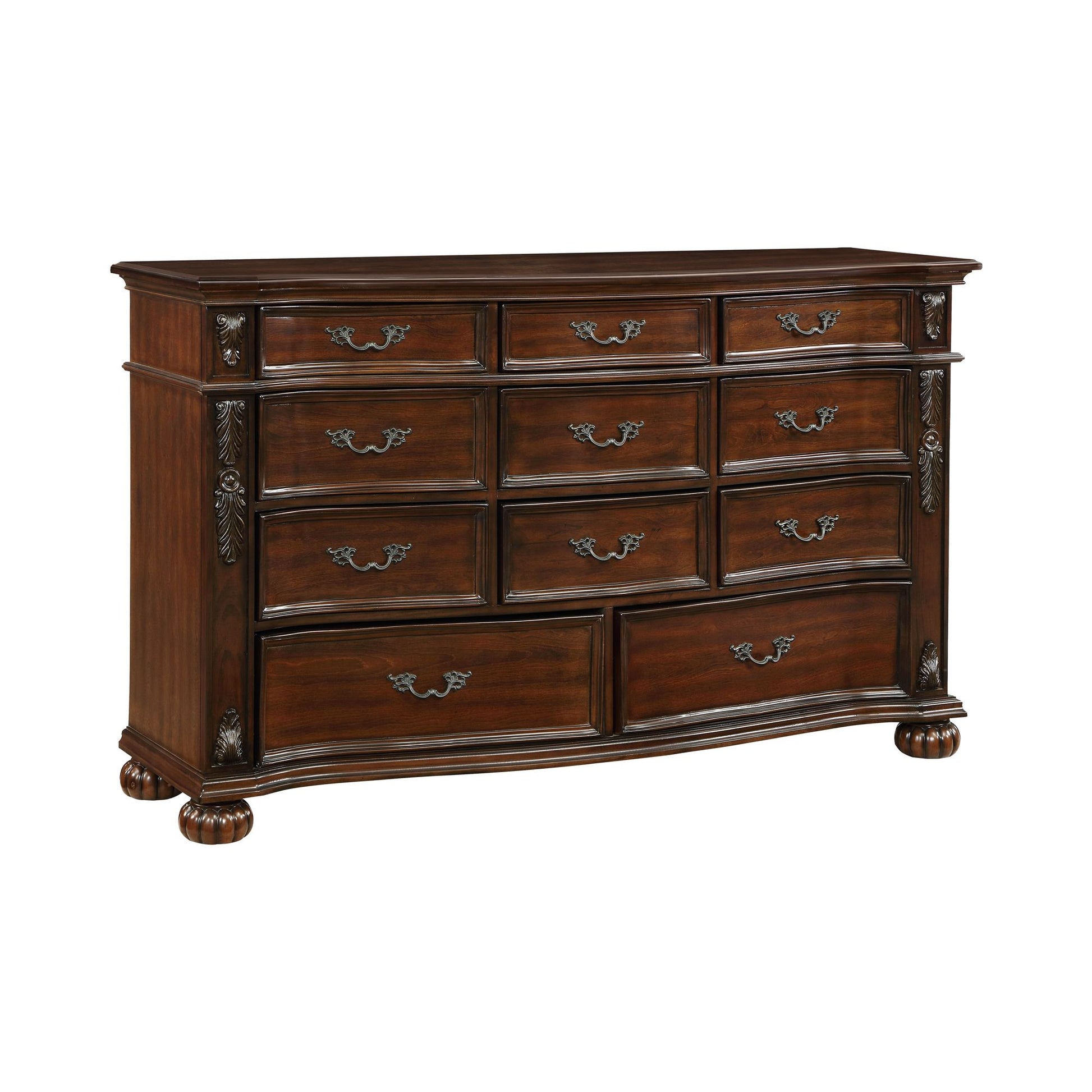 Classic Traditional 1pc Dresser of 11 Drawers Cherry Finish Formal – photo 2 of 6