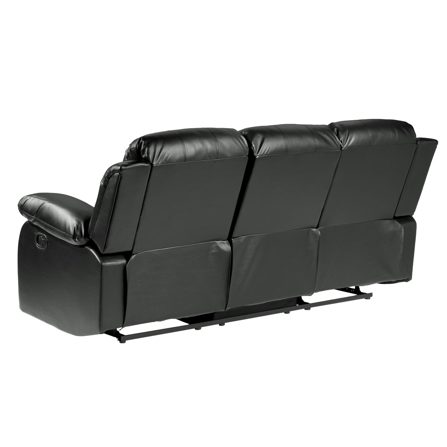 Comfortable Double Reclining Sofa 1pc Black Bonded Leather Match – photo 7 of 11