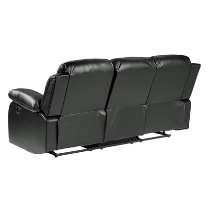 Comfortable Double Reclining Sofa 1pc Black Bonded Leather Match – photo 7 of 11