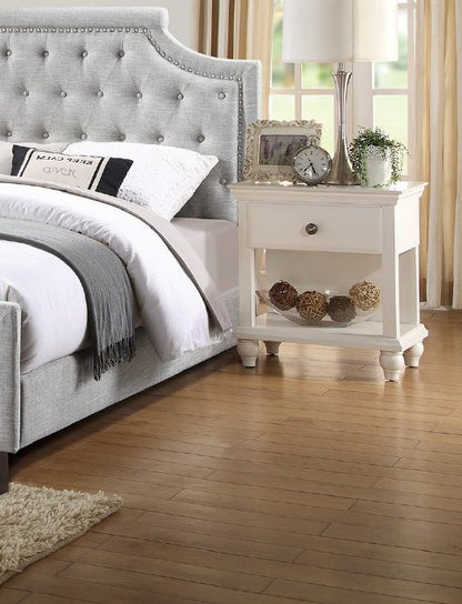 Modern Bedroom Nightstand White Color Wooden 1 Drawers And Shelf Bed – photo 4 of 14
