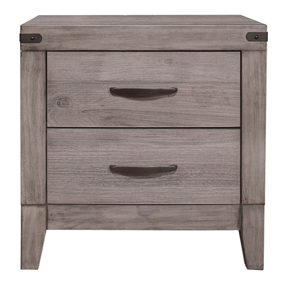 Brownish Gray Finish 1pc Nightstand Melamine Laminate 2x Drawers Dark – photo 3 of 7
