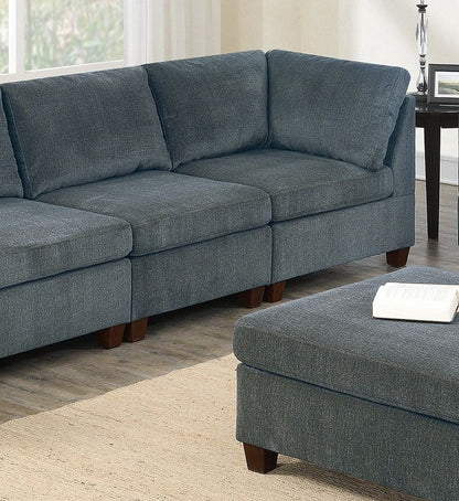 Living Room Furniture Grey Chenille Modular Sofa Set 8pc Set Large – photo 5 of 20