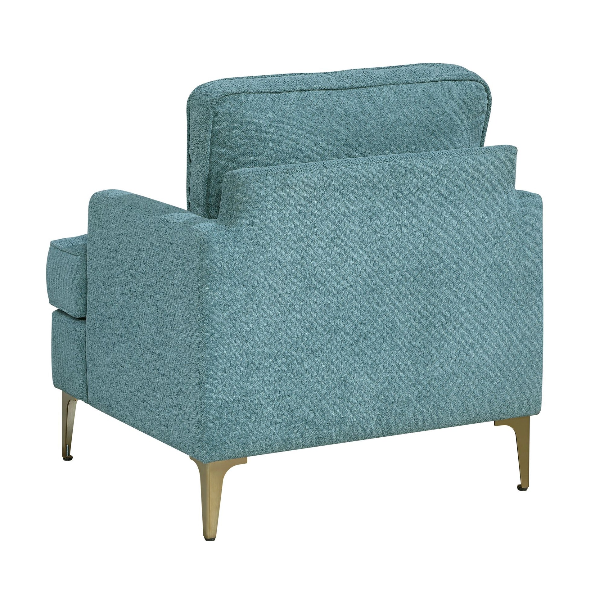 Modern Comfort Accent Chair 1pc Peacock Color Chenille Upholstery – photo 7 of 12