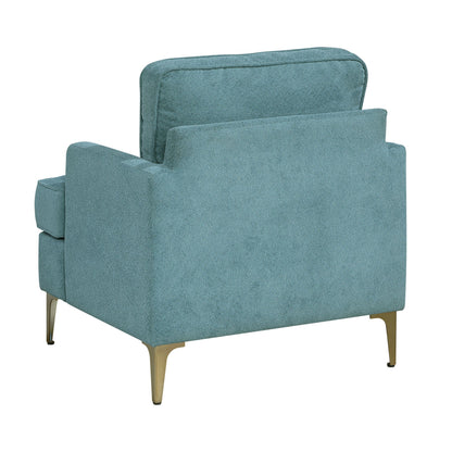 Modern Comfort Accent Chair 1pc Peacock Color Chenille Upholstery – photo 7 of 12