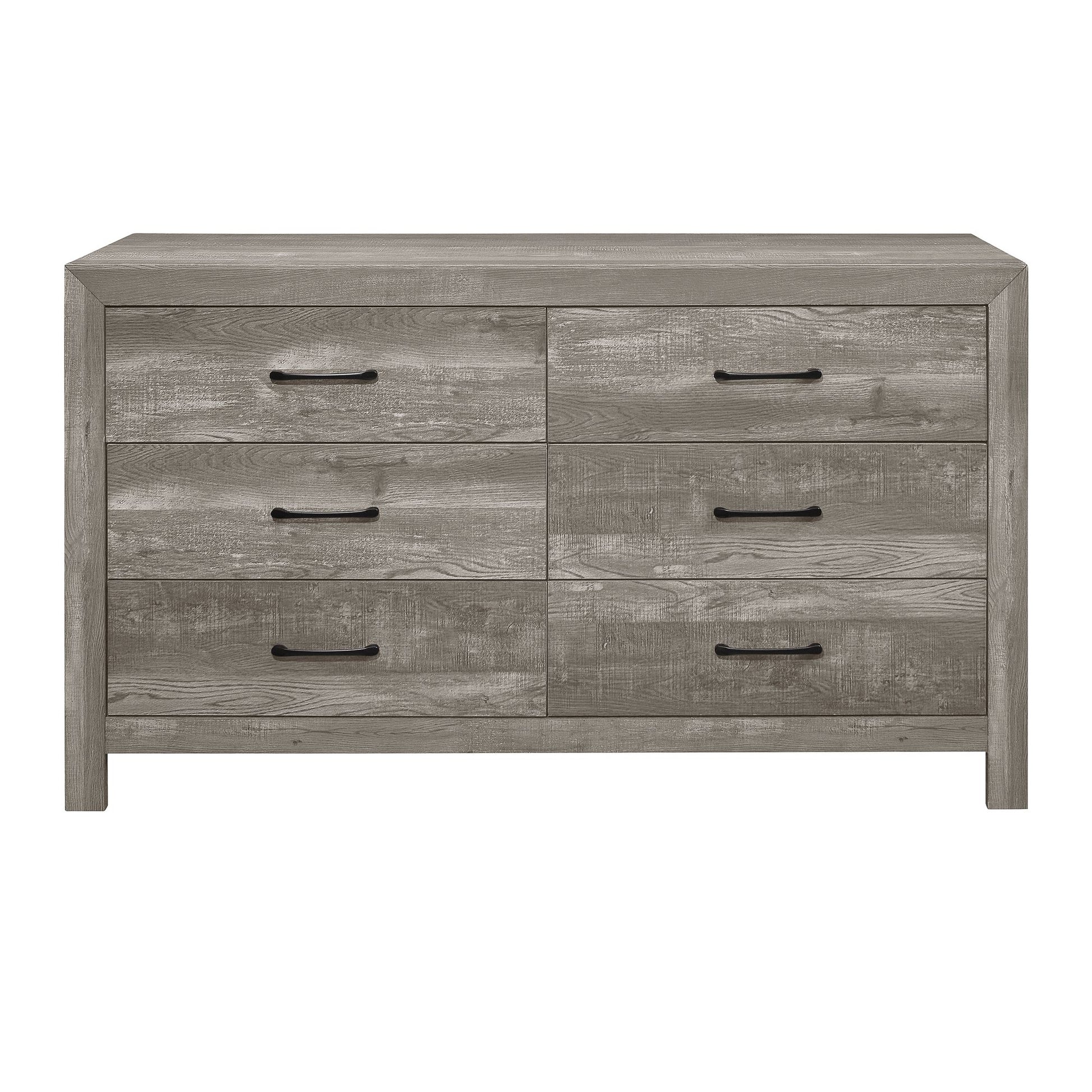 Modern Rustic Style Gray Finish 1pc Dresser of 6x Drawers Bedroom – photo 1 of 5