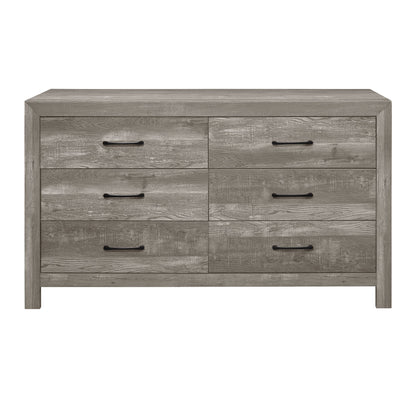 Modern Rustic Style Gray Finish 1pc Dresser of 6x Drawers Bedroom – photo 1 of 5