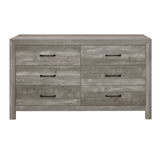 Modern Rustic Style Gray Finish 1pc Dresser of 6x Drawers Bedroom – photo 1 of 5