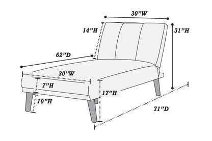 Black Polyfiber Adjustable Chaise Bed Living Room Solid wood Legs – photo 7 of 8