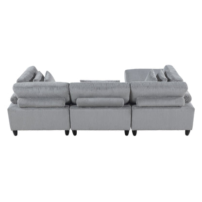 Living Room Furniture 4-Piece Modular Sectional Sofa Set Gray – photo 6 of 20