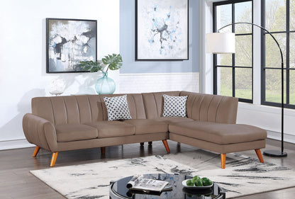Contemporary 2-Pcs Sectional Set Living Room Furniture Light Brown – photo 1 of 10