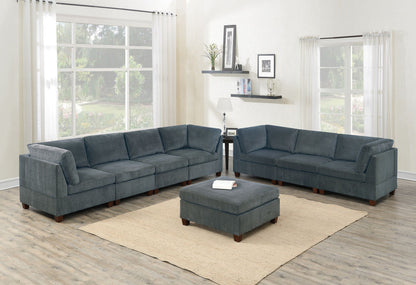 Living Room Furniture Grey Chenille Modular Sofa Set 8pc Set Large – photo 2 of 20