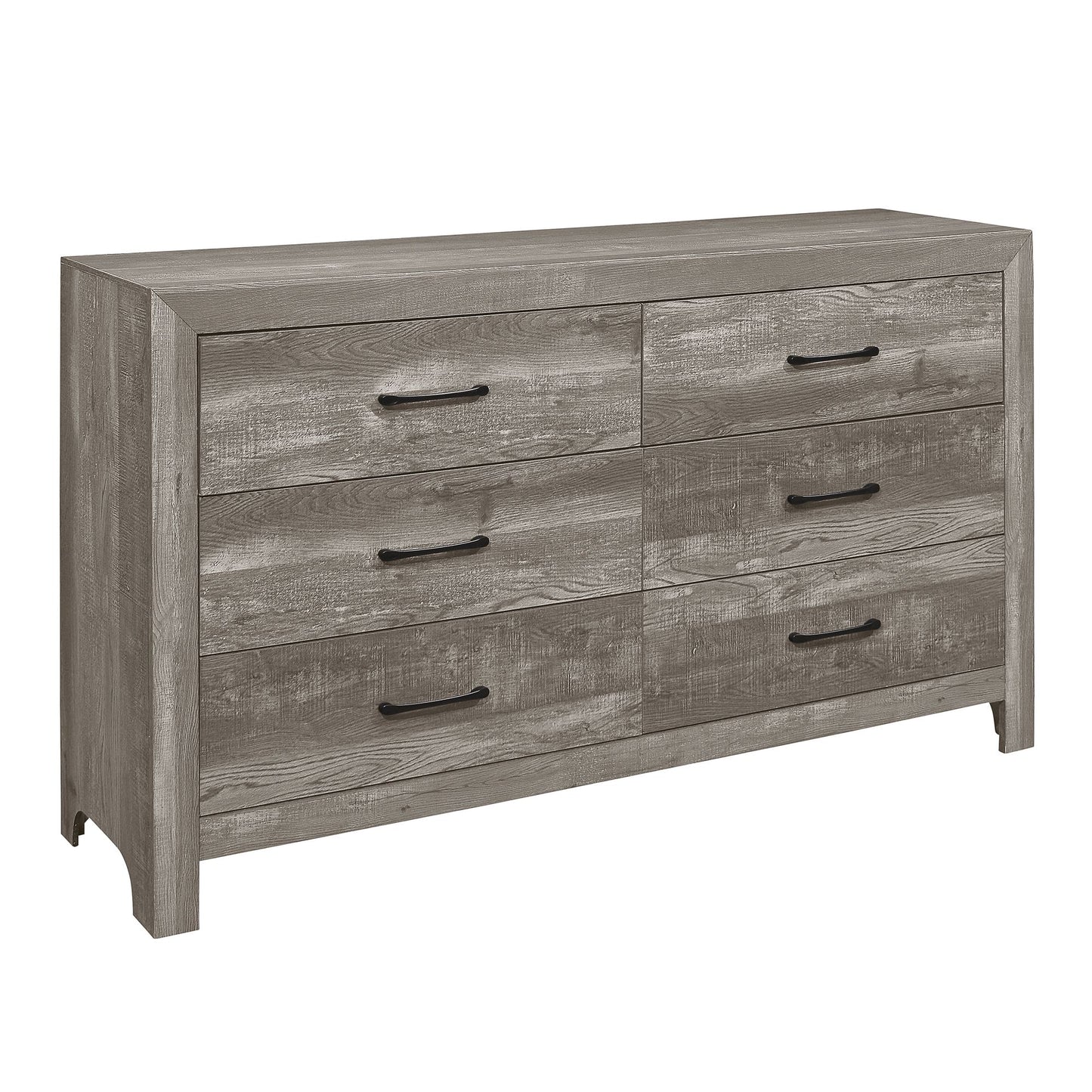 Modern Rustic Style Gray Finish 1pc Dresser of 6x Drawers Bedroom – photo 2 of 5