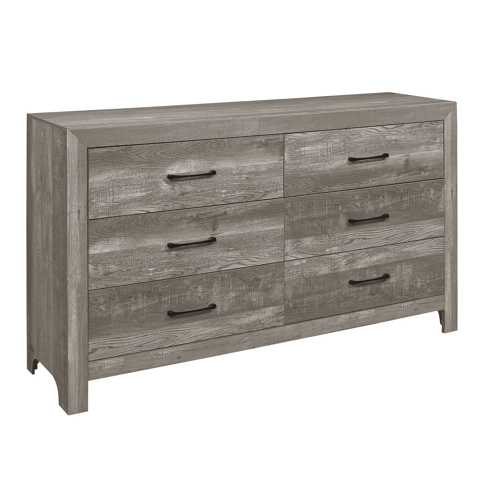 Modern Rustic Style Gray Finish 1pc Dresser of 6x Drawers Bedroom – photo 2 of 5